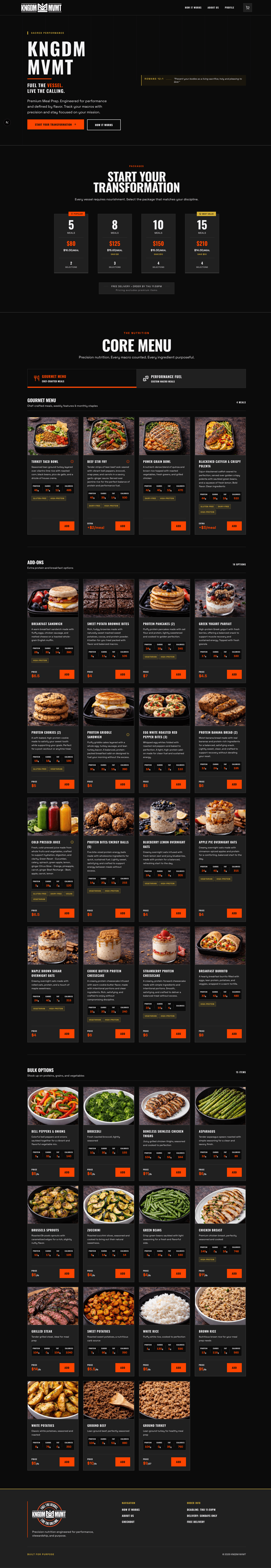 KNGDM MVMT — Premium Meal Prep & Delivery